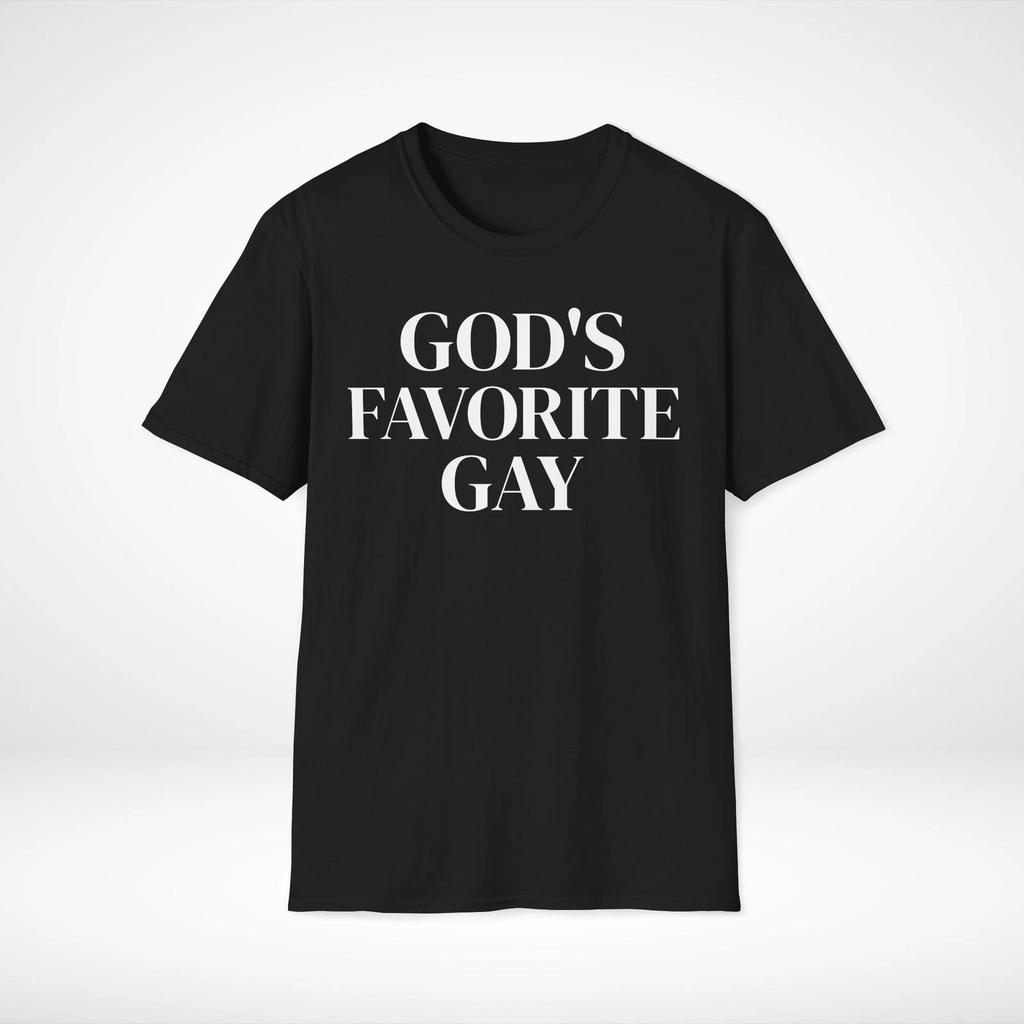 God’s Favourite Gay T-Shirt, LGBTQ Pride Tee, Rainbow Shirt, LGBT Gift, Love Win