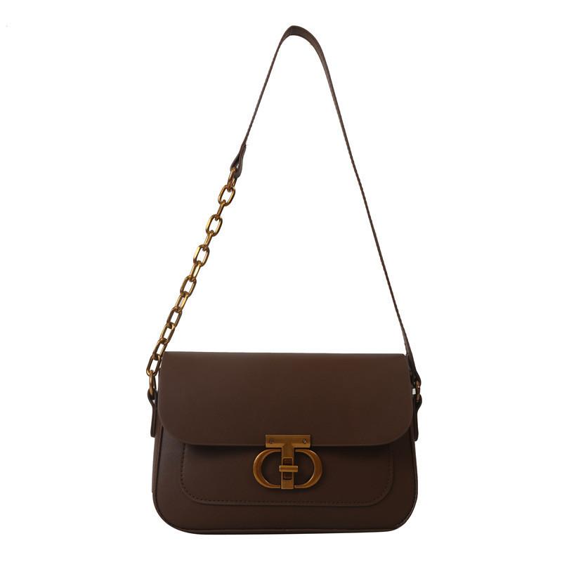 French Style Women's Bag 2023 Autumn And Winter New Tide Pure Color Pu Small Square Bag Street Fashion Daily Shoulder Bag