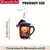 Cross-border Christmas Hat Cup Earrings Flat Acrylic Creative Festive Atmosphere Santa Claus and Snowman Earrings