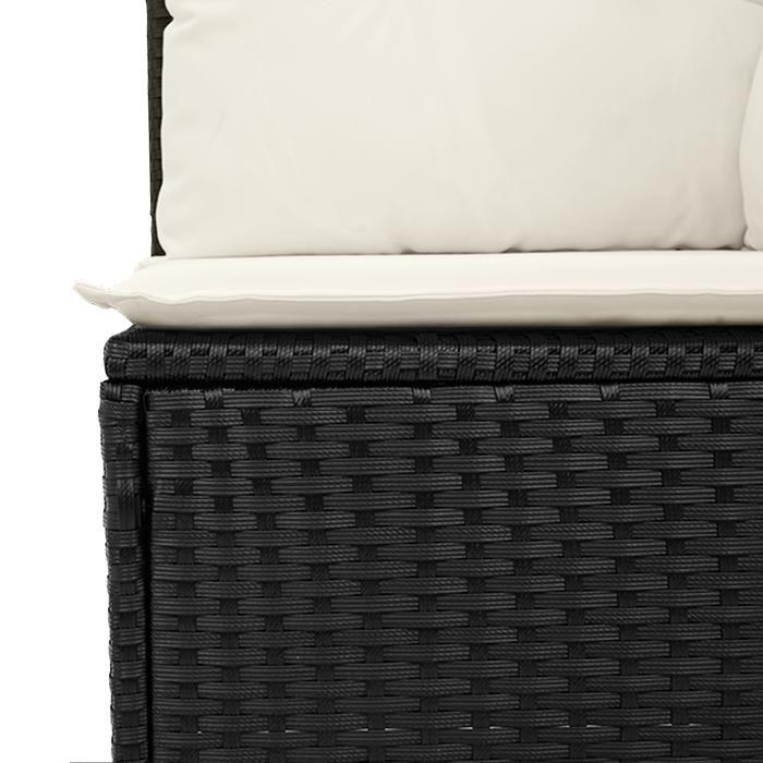 VidaXL Ensemble de canapé de jardin de 8 pièces avec coussins noir poly rattan acacia 3347789