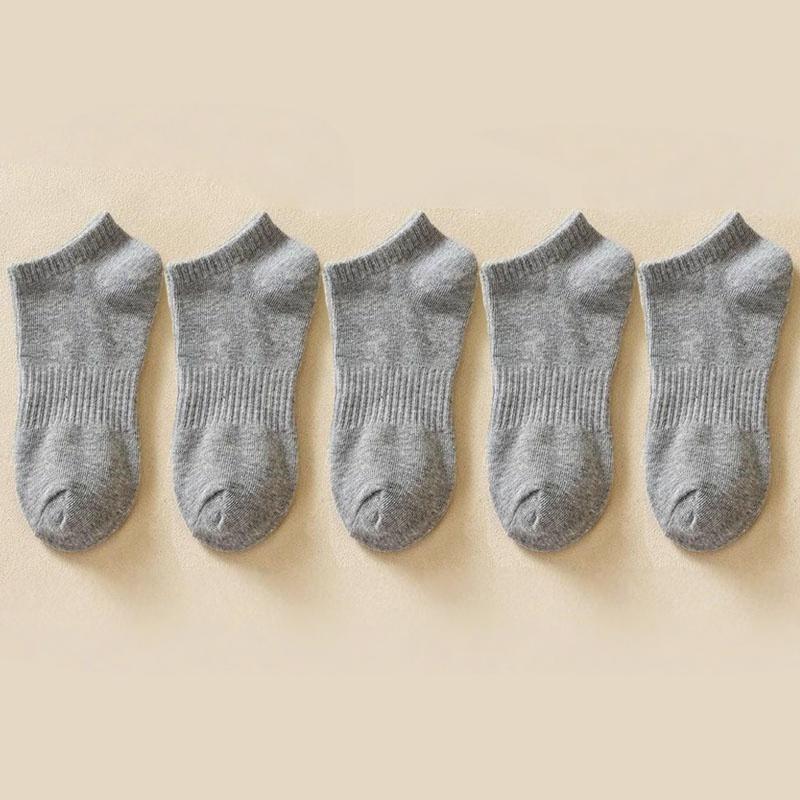 Women's Socks Soft Cotton Breathable Ankle Short Socks Spring Summer Solid Color White Black Anti-slip Boat Sock For Men