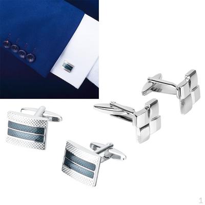 2 Pairs Wedding Business Classic Cufflinks for Men Unique Shirt