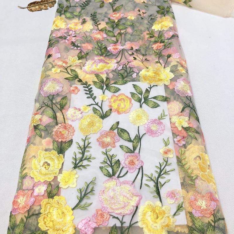 1/3/5yards Seven Colors High Density Embroidered Fabric for DIY Sewing Dress Available Fashionable Style Clothing Accessories