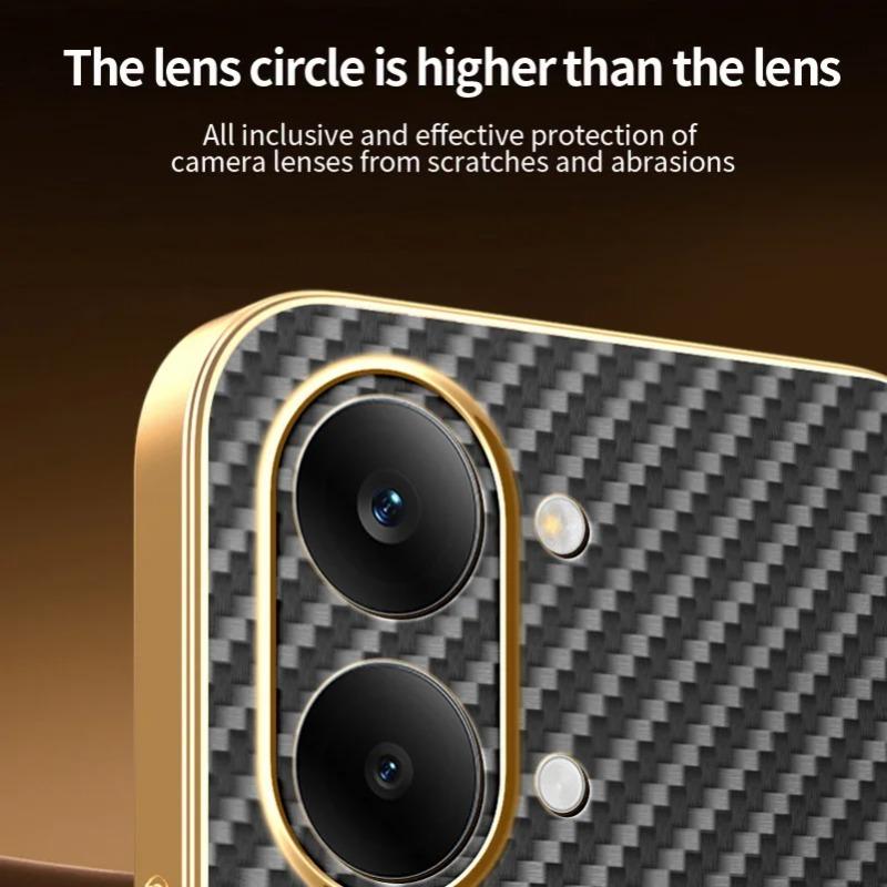 Carbon Fiber Texture Leather for Magsafe Case for Redmi Turbo 5 5Max 15 15C A5 Note 15 Pro Plus 14S 14Pro Plating Frame Cover