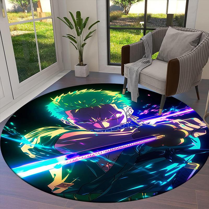 Roronoa Zoro Round Area Rug Carpet Rug For Living Room Bedroom Sofa Playroom Decor Nonslip Floor Mat
