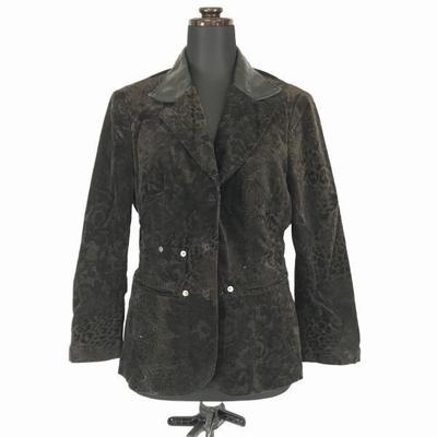 GK/Itariya/Velour Tailored Jacket/Women’s S/7/Dark Brown/Patterned/Half Lined/Made In Japan(USED)