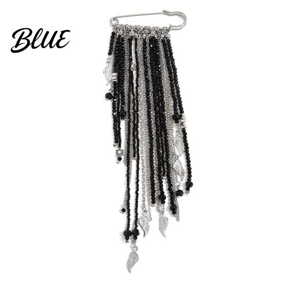 Dangle Brooch Beaded Tassel Pin Boho Chain Retro for Women