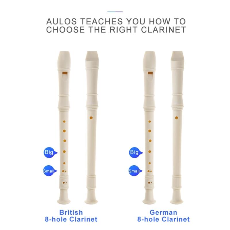 Soprano Recorder Hole 6/8 Hole C Key Descant Recorder German Style Treble Flute for Kids with Cleaning Rod & Storage Bag