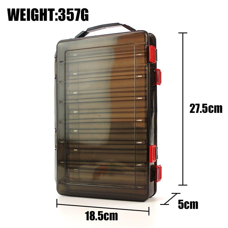 14 Compartments 18.5*27.5*5 Fishing Tackle Double Sided Plastic Fishing Lures Box Large Fishing Lure Hook Boxes Pesca Tackle Box