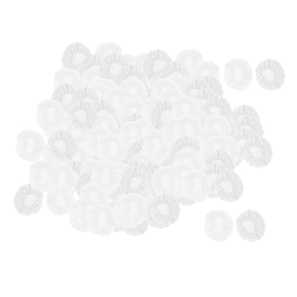 1 Paar weiße Vlies-Kopfhörer-Ohrabdeckungen, Einweg-Stretch-Abdeckungen, Deodorierend und Waschbar, für