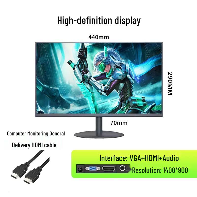 Ultra-thin HD LCD Desktop Monitor: 19, 20, 22, 24, 27-inch 4K Screen
