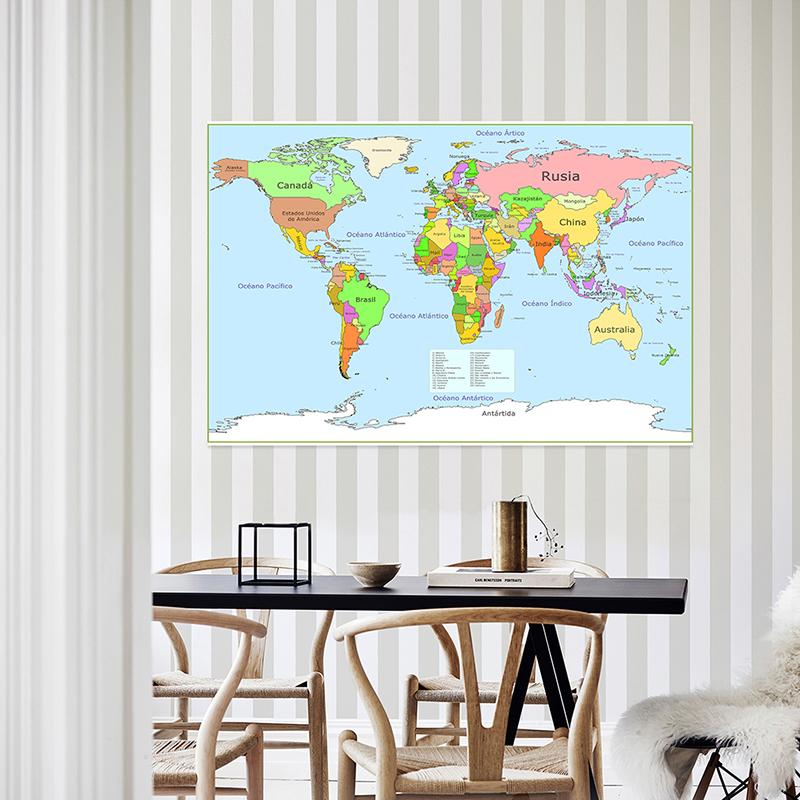 Mapa světa - Vzdělávací mapa Plakáty Nástěnné závěsy, Geografický nástroj, Vzdělávací pomůcky, Potřeby pro domácí školu a učebnu