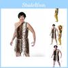 High Quality Unisex Adult Caveman Costume For Halloween With Tiger Print Design