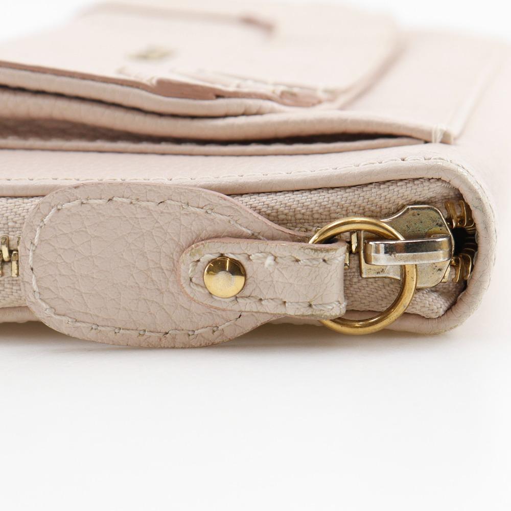 Chloe Paraty Purse 3P0375-043 Zip Around NUDE PINK pink leather Women Used