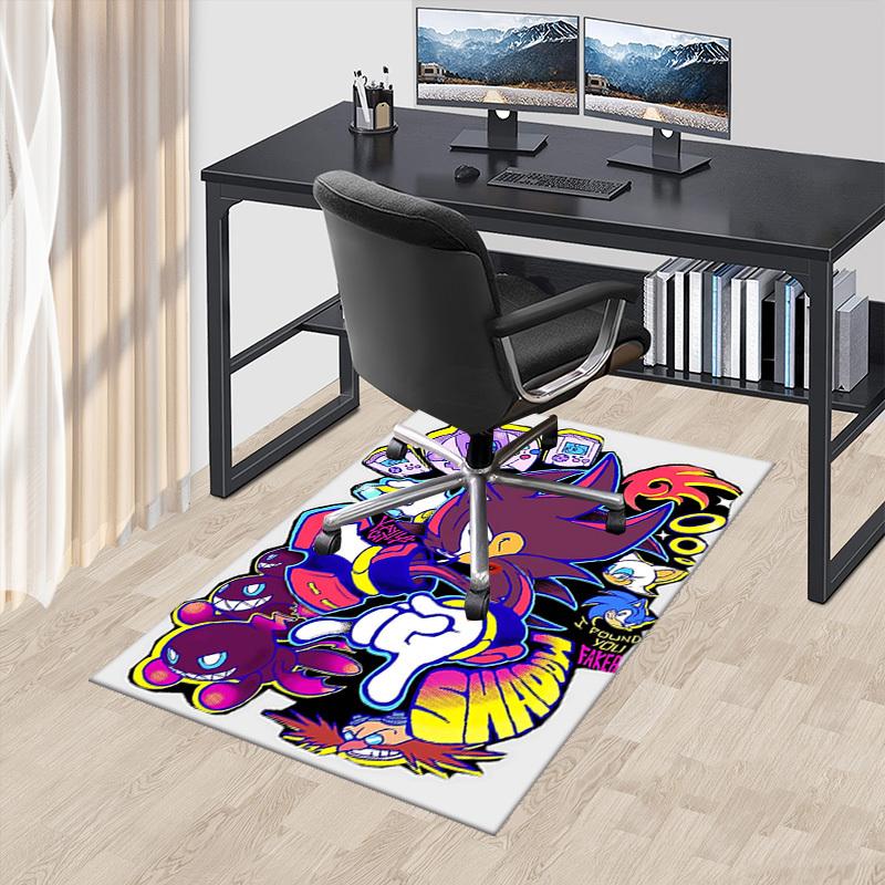 

1pc Anime Cartoon Design Shadow the Hedgehog Chair Mat - Non-Slip Carpet for Office, Home Decor, Living Room, Bedroom, Game Room - Perfect Gift for An 60cm by 90cm