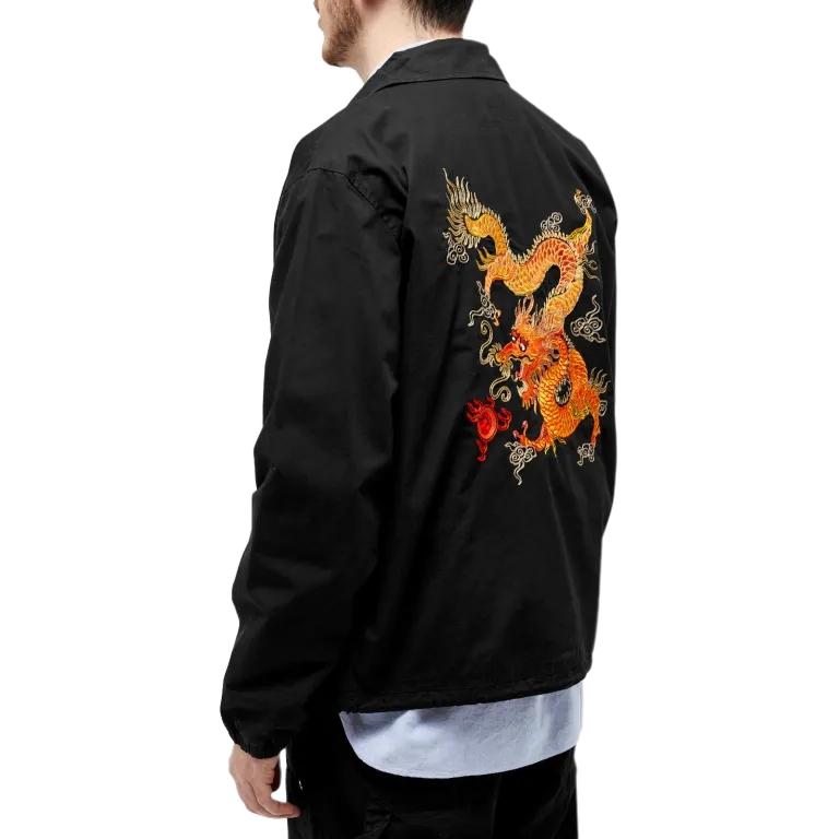 Polo Ralph Lauren Dragon Pattern Printed Polo Collar Single-Breasted Long Sleeve Jacket Men Jacket Black 710926916-001