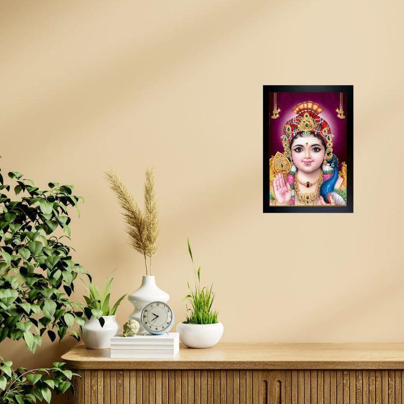 Náboženský Pán Murugan Swamy Kartikey třpytivý digitální tisk malba-5x7 palců