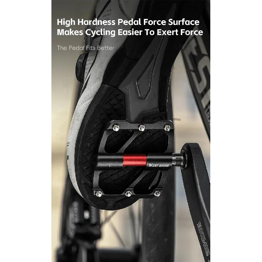 WEST BIKING Road Bike Ultralight Pedals CNC Aluminum Alloy MTB 3 Bearings Anti-Slip Compact Cycling Flat Pedals Bicycle Parts