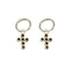Stainless steel new diamond cross earrings women's fashion retro earrings earrings