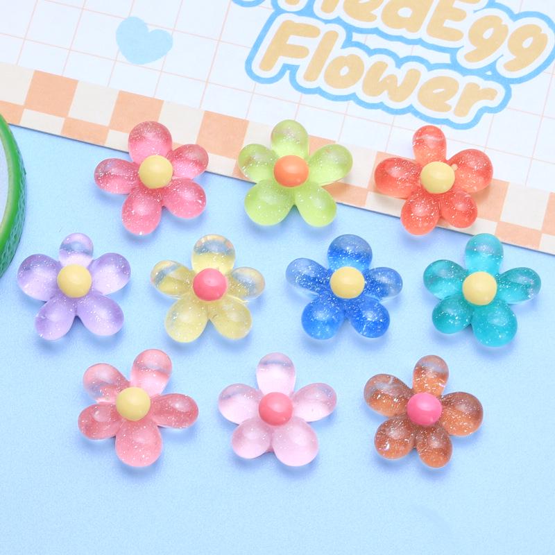 Ice-Clear Fine Glitter Flower Resin Fridge Magnet & DIY Phone Case Craft Supplies