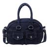 Retro Style Denim Shoulder Bag With Top Zipper And Cell Phone Pocket