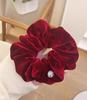 Elegant Black Velvet Scrunchie for Women – Durable, Versatile Hair Tie for High Ponytails and Buns