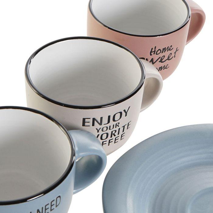 Set de 6 grandes tasses à café avec sous-tasses