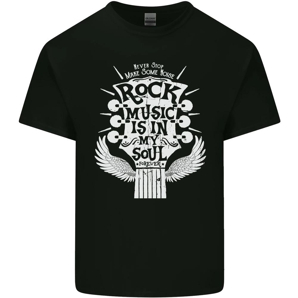 Rock Music is In My Soul Guitar Unisexs Cotton TShirt Tee Top S