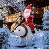 1.85M/6FT Christmas Inflatables Toys Santa Rides A Bear Built-in LED Lights Outdoor Decorations Yard Garden Holiday Party Decor