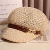 New Style Hollow Breathable Octagonal Hat For Women Spring  Summer  Sun Protection Peaked Cap Korean Versatile Painter Beret Hat