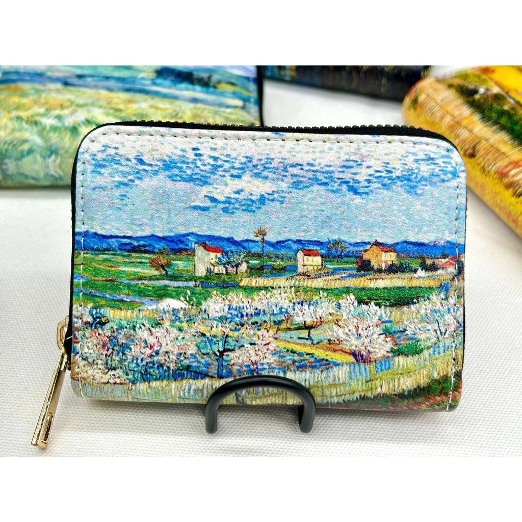 New PU Leather Printing Coin Card Zipper Wallet Fashion Van Gogh Paintings Men Women Credit Passport Card Bag Holder Souvenirs