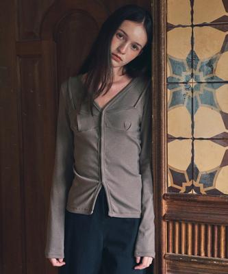 Aueonoseuteljia Undertone Bustier Cardigan_Brown(O25-Tp21)