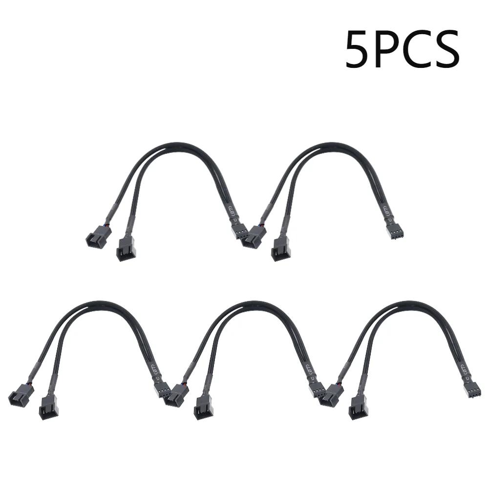1/2/3/4/5PCS 4 Pin Y Splitter Cable 4 Pin PWM Female to 3/4 Pin Motherboard CPU Fan PC Case Fan Extension Adapter Cable