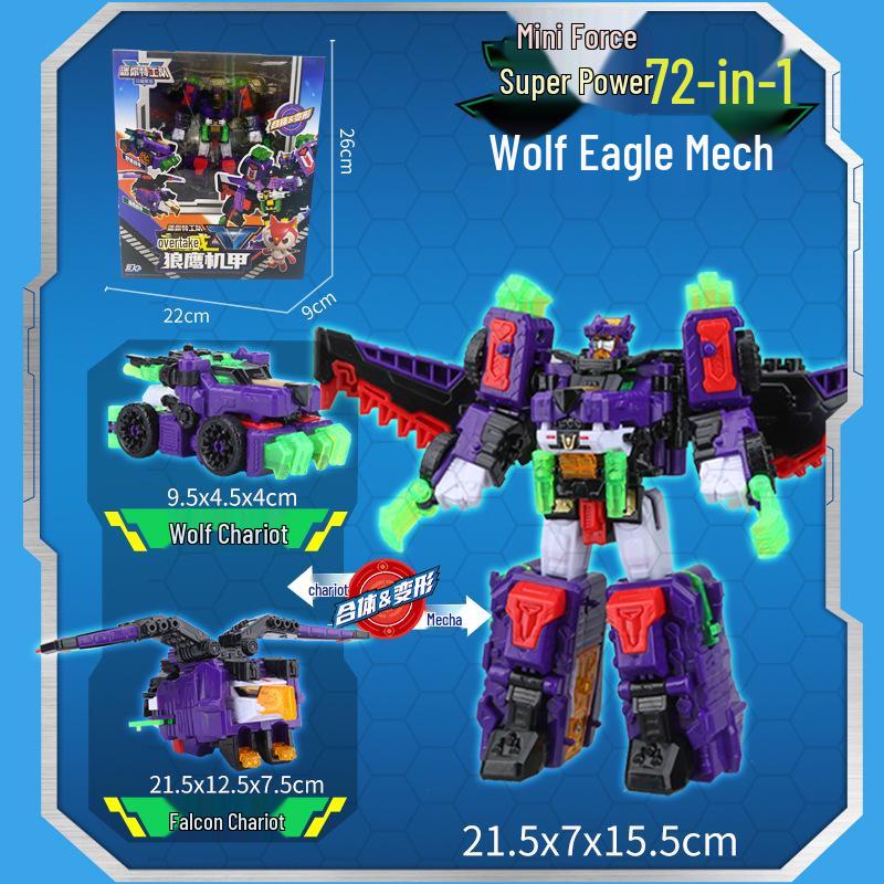 Mini Force Super Power Heavy Armor King: Six-in-One Transforming Robot Toy for Kids