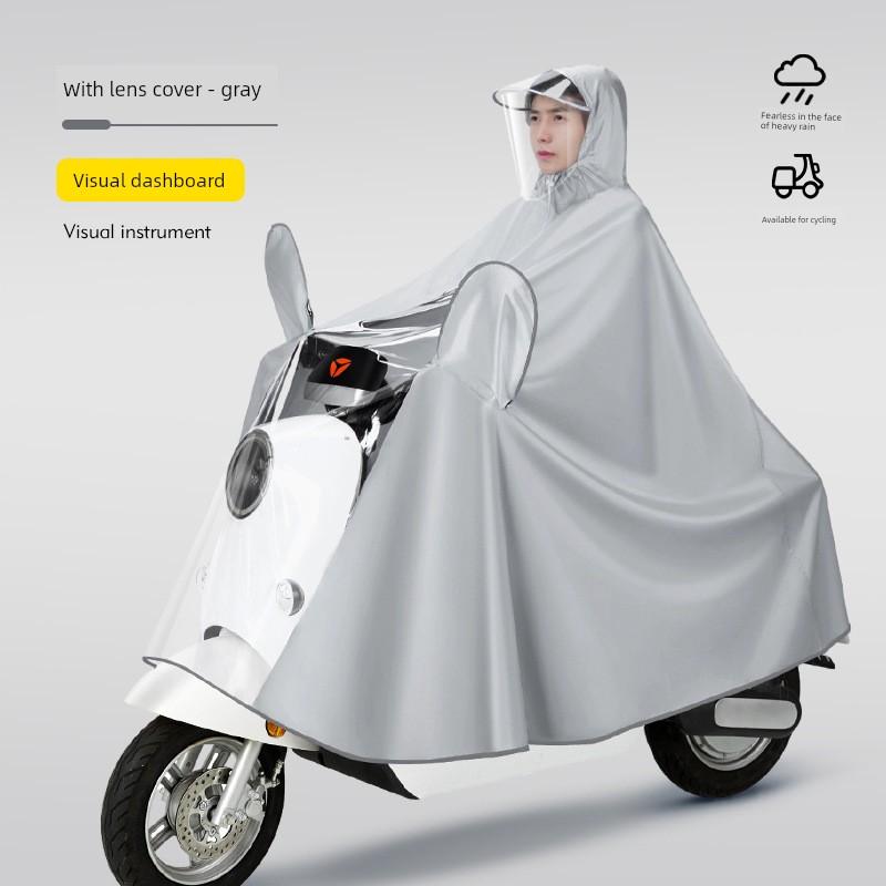 Electric Motorcycle Raincoat for Women, Single-Person, Oversized, Thickened, Long, Full-Body, Storm-Proof Riding Poncho