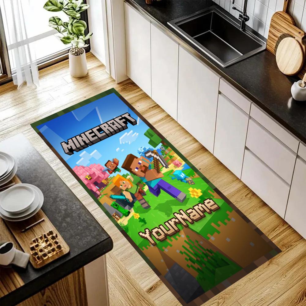 Minecraft Customize Your Name Kitchen Rug Runner Rug Laundry Mat Hallway Entryway The Best Gift Choice