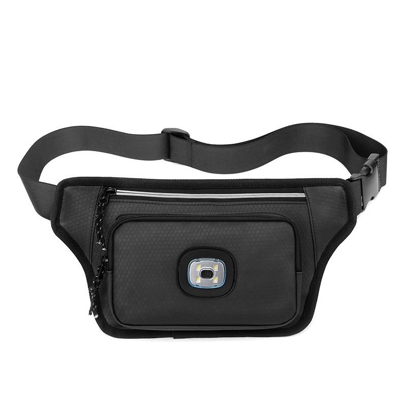 Crossbody bag with light Multifunctional lighting Breast bag Outdoor leisure cycling Sports large-capacity sports fanny pack