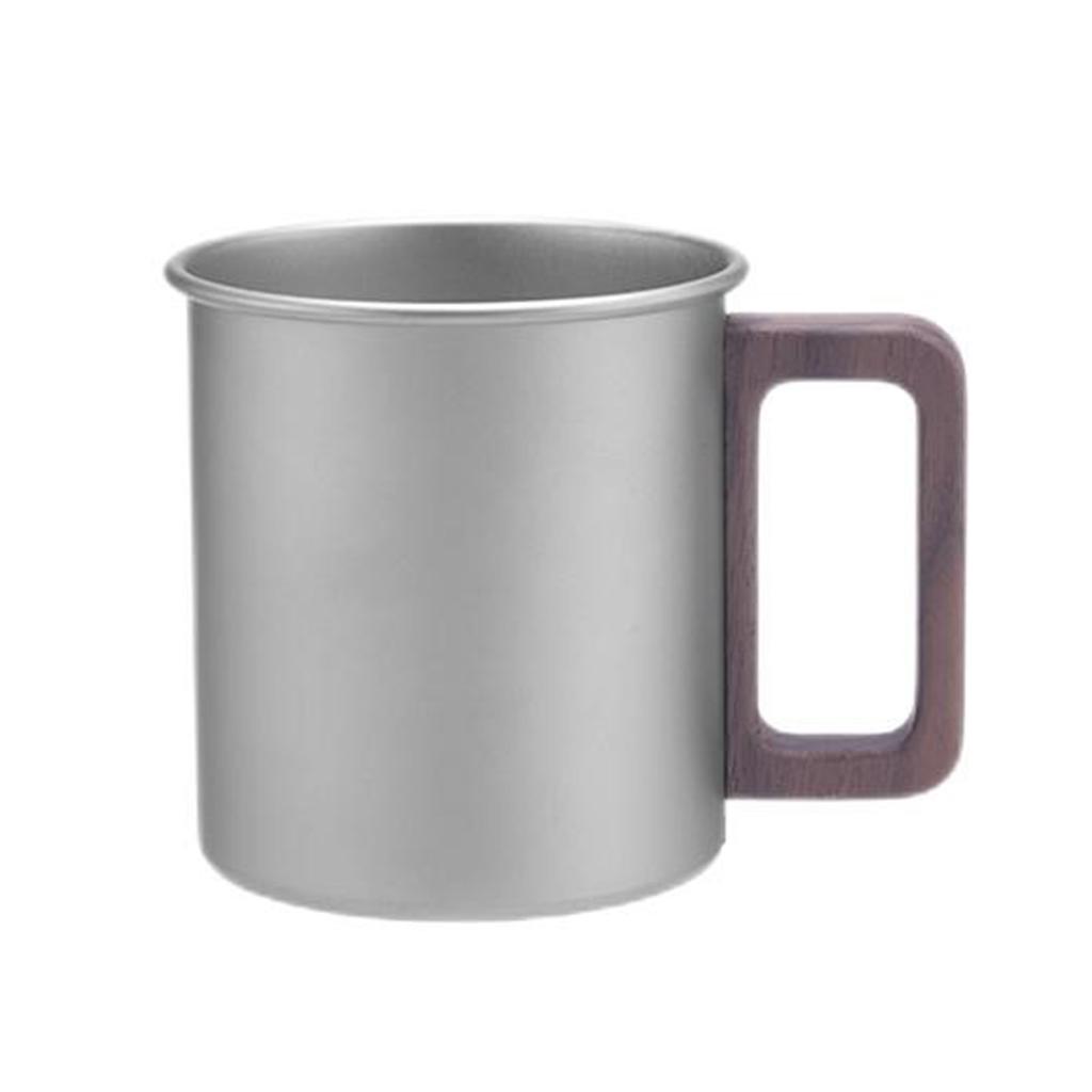 Ti Camping Cup Pure Ti Travel Mug Wooden Handle Large Capacity Outdoor Portable Large Beer Mug Tea Cup