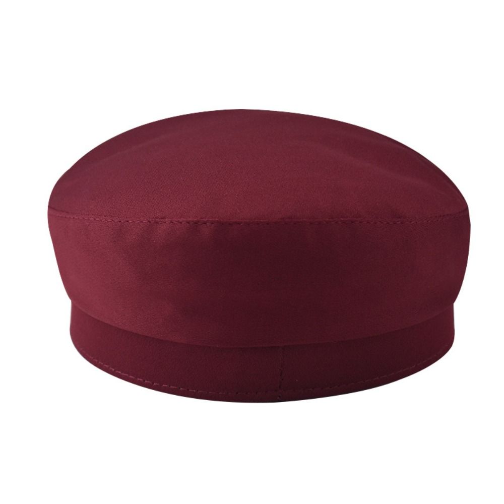Cotton Sailor Cap Gold Band Flat Top Beret Vintage Captain Hat For Men Women