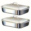 Deep Baking Sheet Stainless Steel Roasting Pan Non-Stick Grilling Trays Oven Accessories Baking Tools Kitchen Accessories