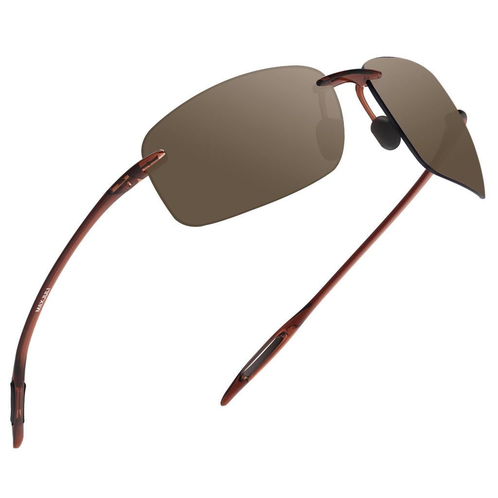 MAXJULI Mode Sport Sonnenbrille für Herren Damen Tr90 Randlose Fassung zum Laufen Angeln Golf Fahren Sonnenbrille UV400 MJ8009