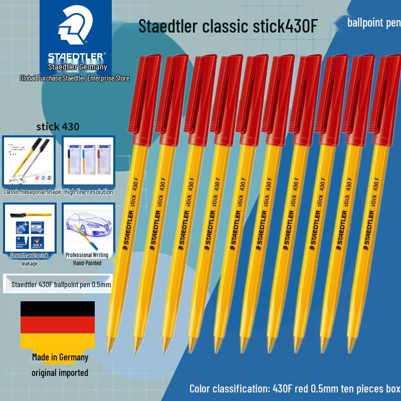 German Warrior Armor Ballpoint Pen - Classic Stick 430, 0.5/0.7mm, Red/Blue/Black Ink