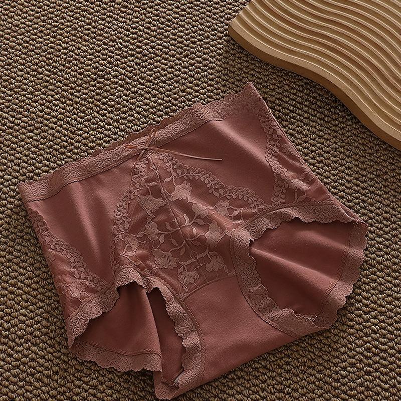 Women's Mid-waist Panties Are Soft, Comfortable, Breathable, Skin-friendly, Cute and Sexy, Daily with White Fungus Edges