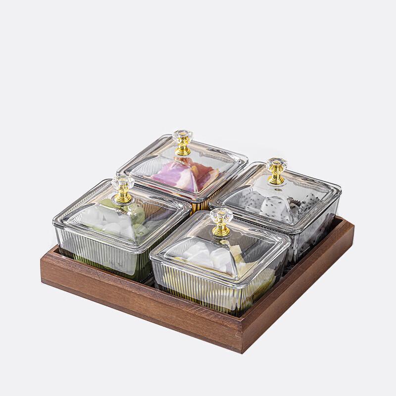 

Huihuang Rectangular Divided Glass Snack & Candy Serving Set