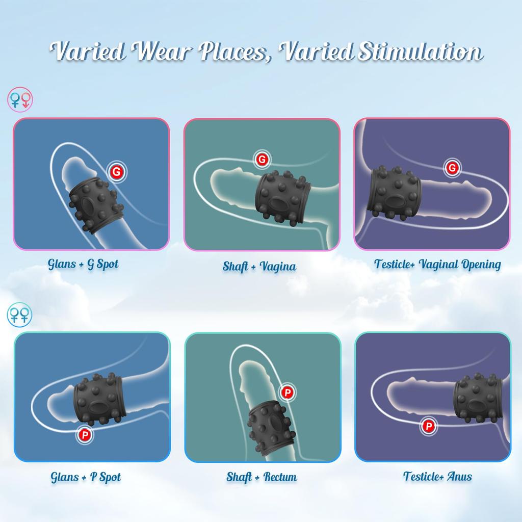 HESEKS Anneau vibrant pour pénis pour couples Stimulation du plaisir masculin Retard de l'éjaculation Manchon pénien Vibrateur Jouets sexuels pour adultes pour hommes