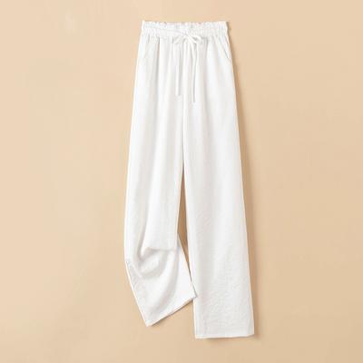 Women Casual Pants Wide Wide-legged Trousers Female High-waisted Draped Spring and Summer White Trousers Loose Straight Dragging Casual