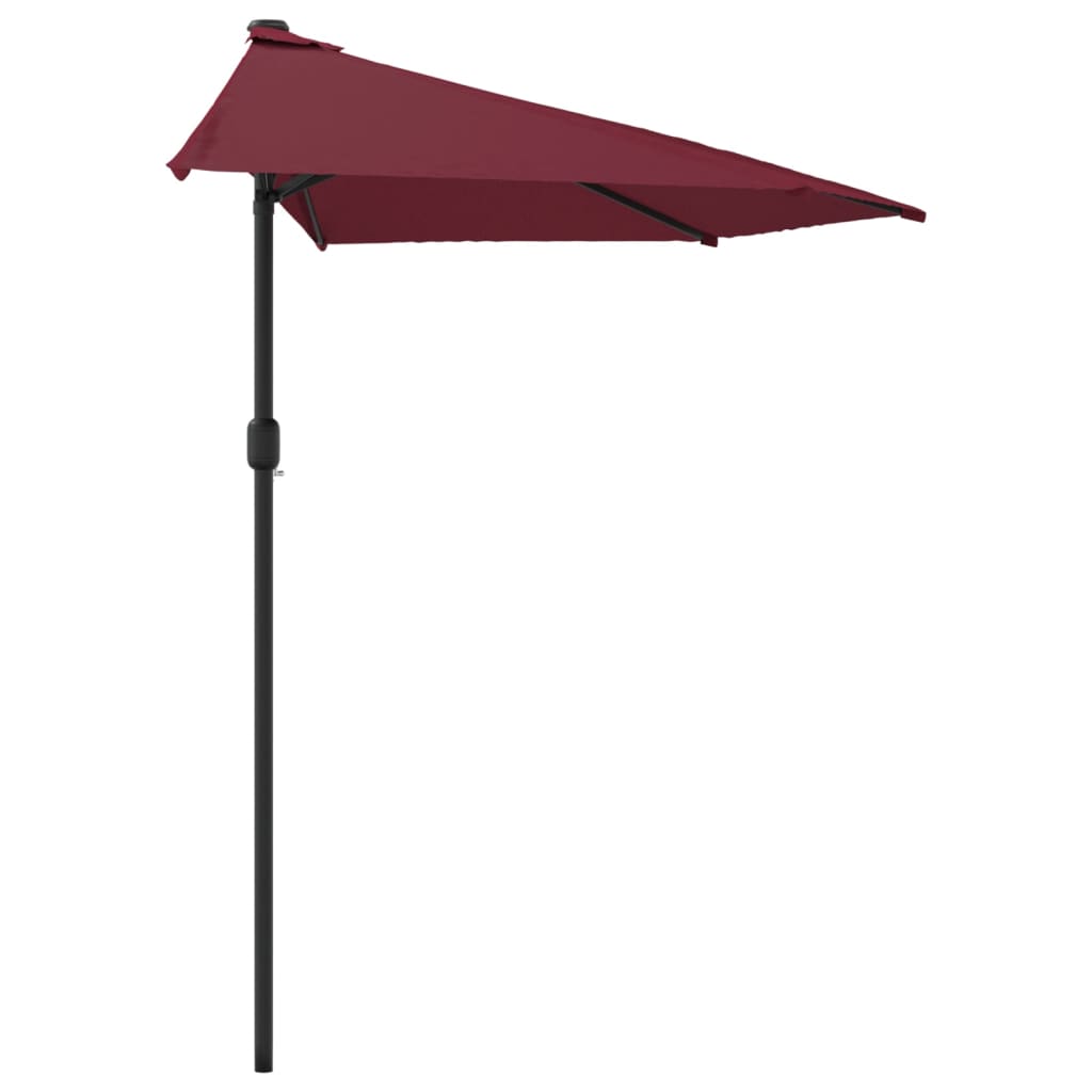 Półparasol Balkonowy, Aluminium, Bordo, 270X135X245 Cm