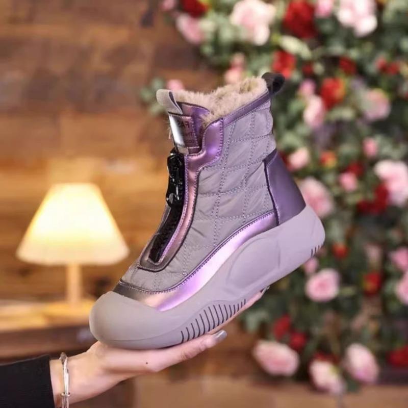 Fleece high-top casual shoes autumn and winter new heightening snow boots retro warm thick-soled boots