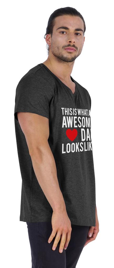 Inkmeso   This Is What An Awesome Dad Looks Like   Quotes Tshirt For Men Cotton Jersey Novelty Humor Tee