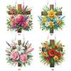 Special Shaped Cross Flower Leaf Acrylic Diamond Painting Hanging Ornaments Kit 5D DIY Diamond Art Hanging Decorations for Home